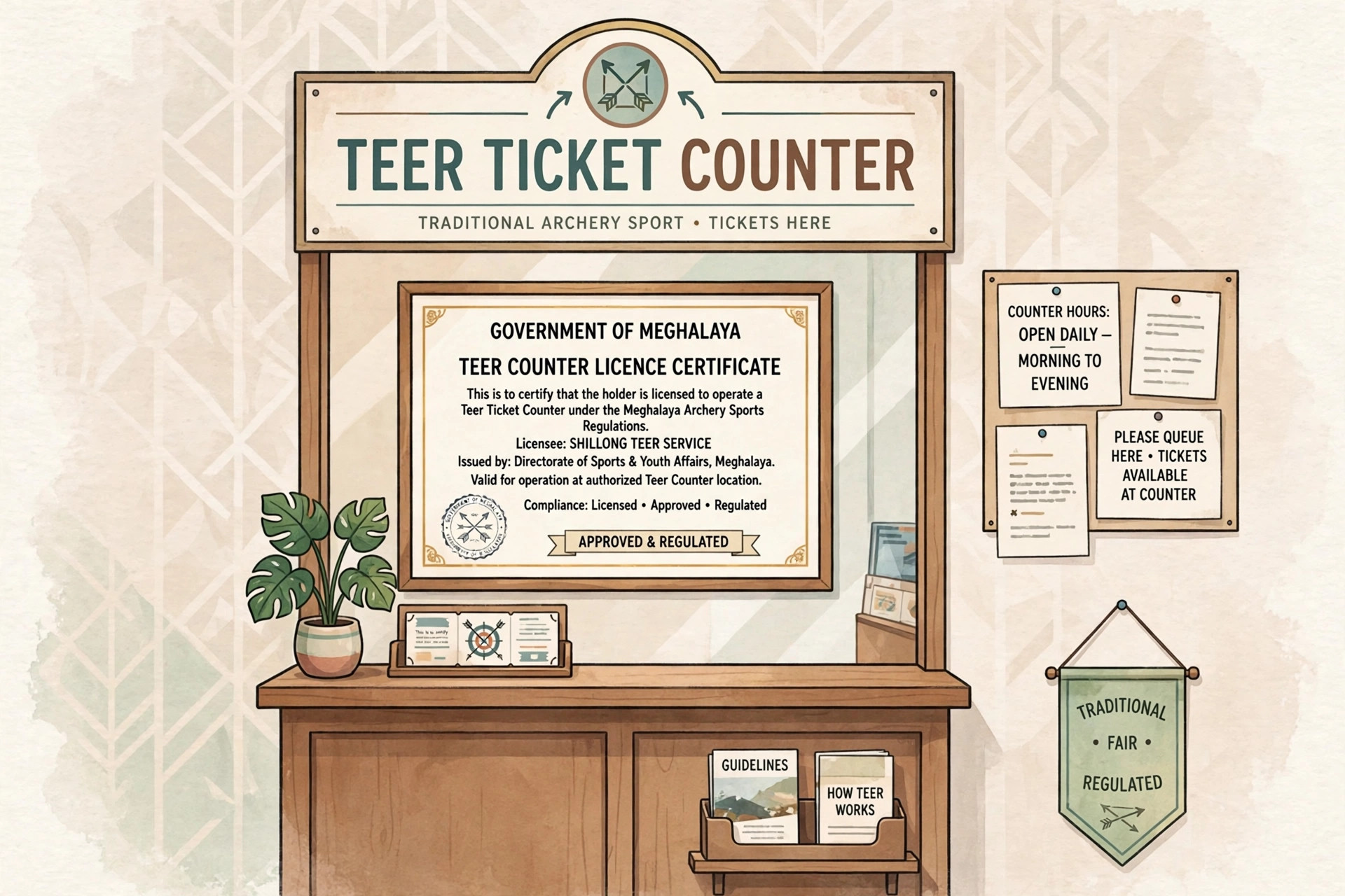 Licensed bookmaker counter for arrow shooting under Section 14A of the 1982 Meghalaya Betting Act
