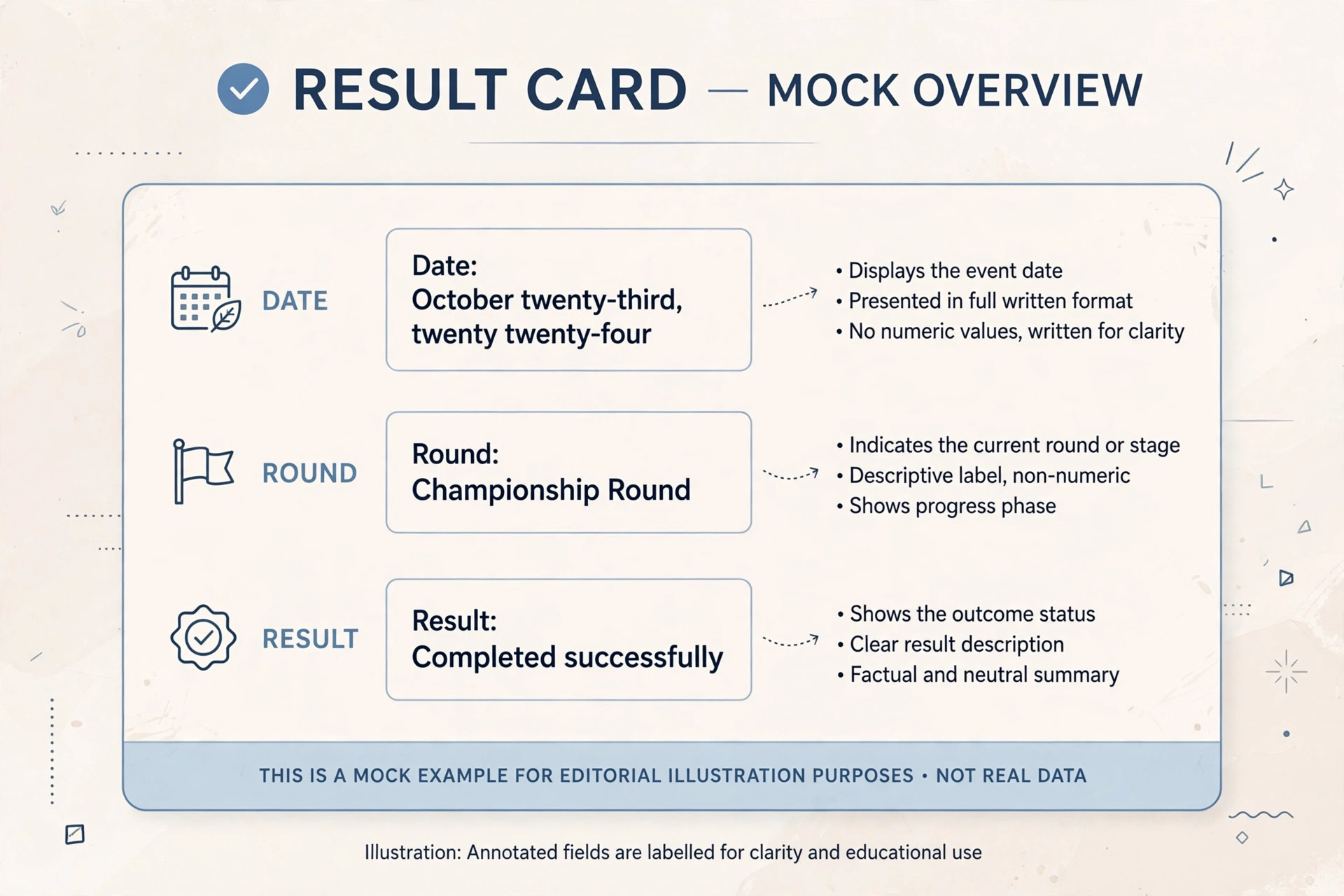 How to read a Shillong Teer result card with round and date labels
